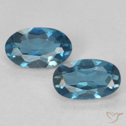 0.63ctw Naturale Blu London Topazio, Ovale, VVS