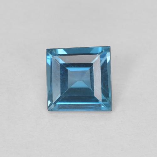 Topazio Blu London naturale da 0.63 ct, Quadrato, VVS-VS