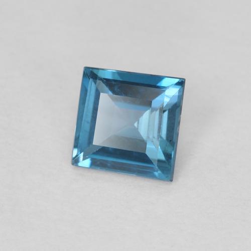 Topazio Blu London naturale da 0.63 ct, Quadrato, VVS-VS