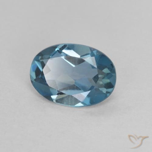 Topazio Blu London naturale da 0.75 ct, Ovale, VVS-VS