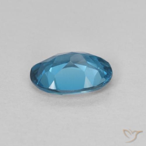 Topazio Blu London naturale da 0.75 ct, Ovale, VVS-VS