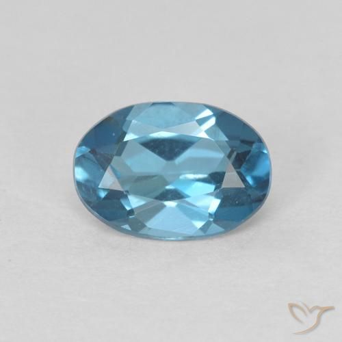 Topazio Blu London naturale da 0.82 ct, Ovale, VVS