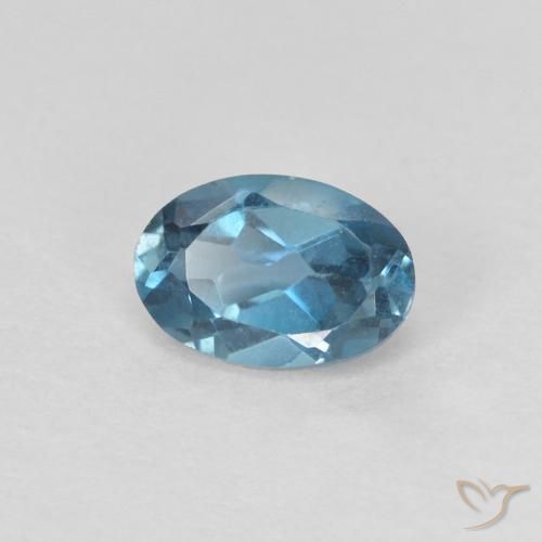 Topazio Blu London naturale da 0.64 ct, Ovale, VVS