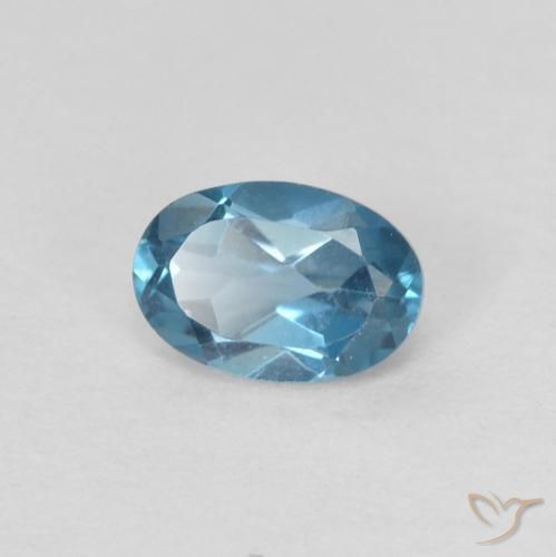 Topazio Blu London naturale da 0.64 ct, Ovale, VVS
