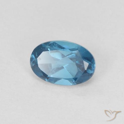 Topazio Blu London naturale da 0.72 ct, Ovale, VVS
