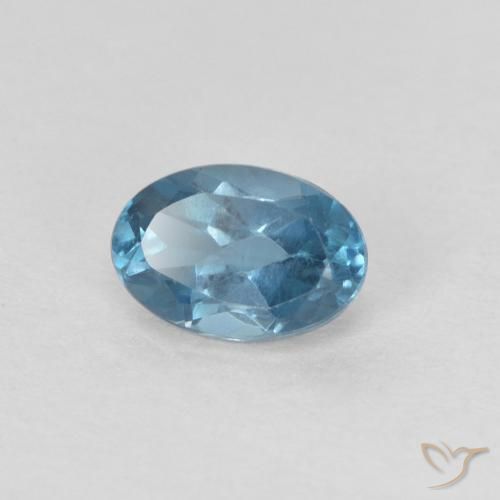 Topazio Blu London naturale da 0.70 ct, Ovale, VVS