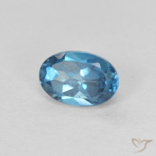 Topazio Blu London naturale da 0.68 ct, Ovale, VVS