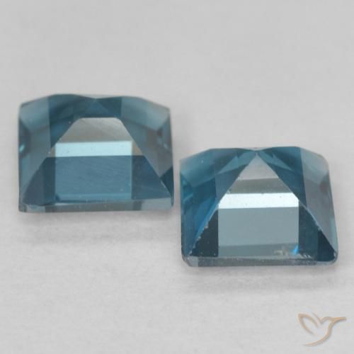 Gemme di Topazio Blu London naturale da 1.41 ct, Quadrato, VVS-VS