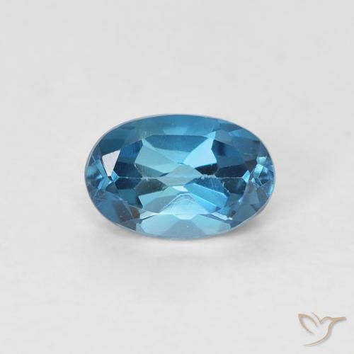 Topazio Blu London naturale da 0.67 ct, Ovale, VVS-VS
