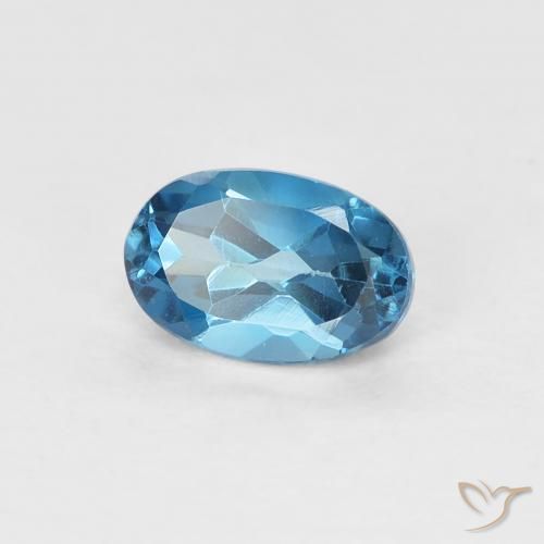 Topazio Blu London naturale da 0.67 ct, Ovale, VVS-VS
