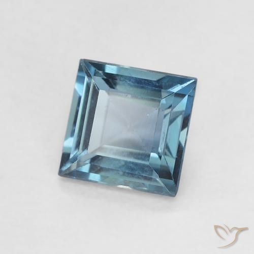 Topazio Blu London naturale da 0.75 ct, Quadrato, VVS-VS