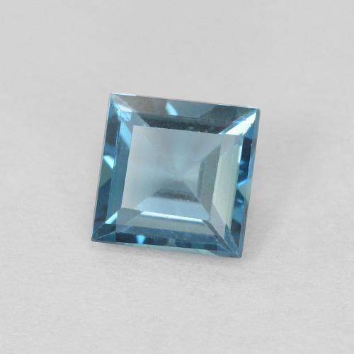 Topazio Blu London naturale da 0.76 ct, Quadrato, VVS-VS