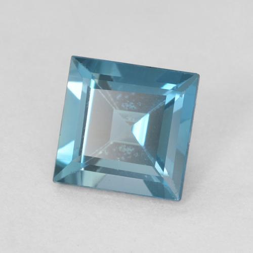 Topazio Blu London naturale da 0.70 ct, Quadrato, VVS
