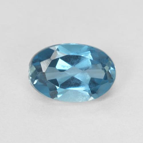 0.64ct Naturale Blu London Topazio, Ovale, VVS