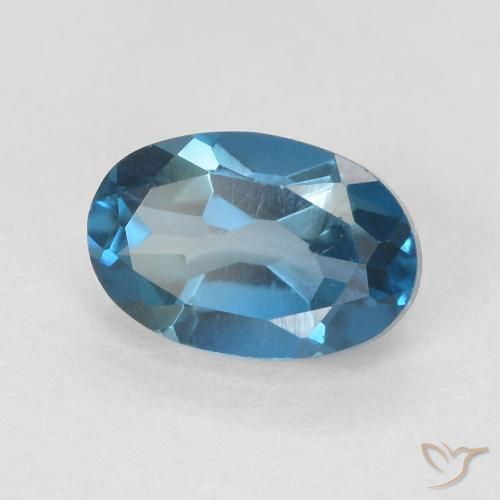 Topazio Blu London naturale da 0.62 ct, Ovale, VVS