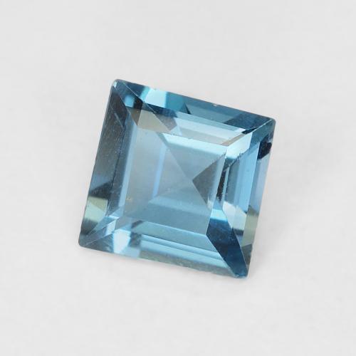 Topazio Blu London naturale da 0.59 ct, Quadrato, VVS-VS