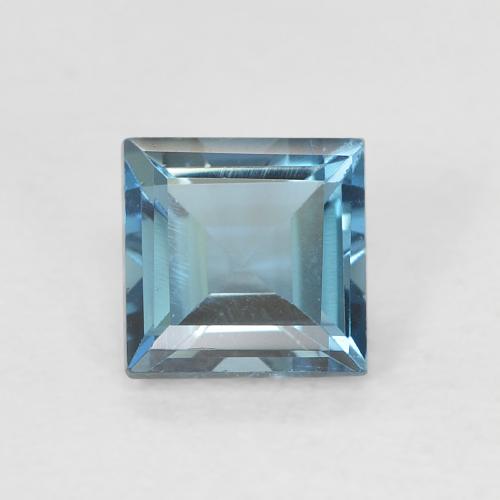Topazio Blu London naturale da 0.76 ct, Quadrato, VVS-VS