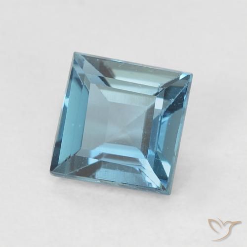 Topazio Blu London naturale da 0.71 ct, Quadrato, VVS-VS