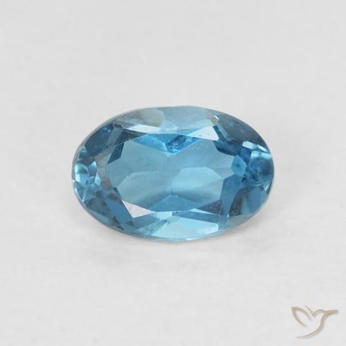 Topazio Blu London naturale da 0.62 ct, Ovale, VVS-VS