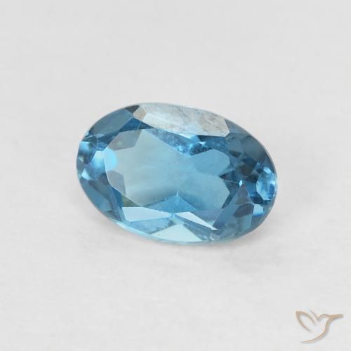 Topazio Blu London naturale da 0.62 ct, Ovale, VVS-VS