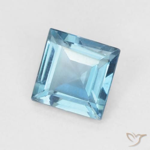 Topazio Blu London naturale da 0.64 ct, Quadrato, VVS