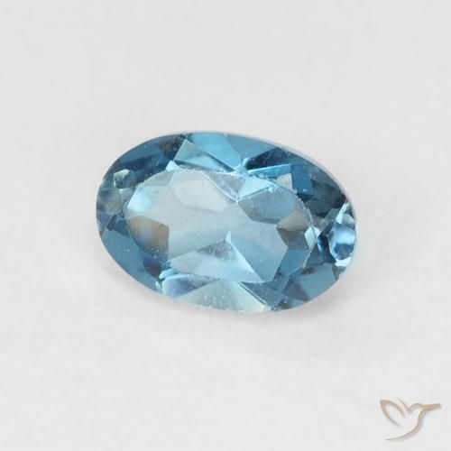 Topazio Blu London naturale da 0.58 ct, Ovale, VVS