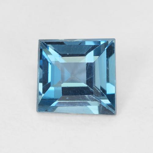 0.65ct Naturale Blu London Topazio, Quadrato, VVS
