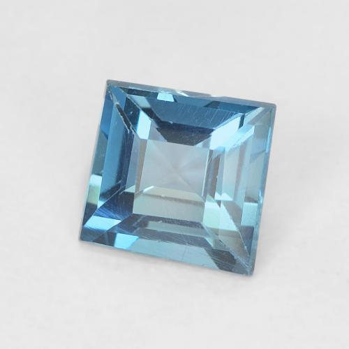 Topazio Blu London naturale da 0.65 ct, Quadrato, VVS