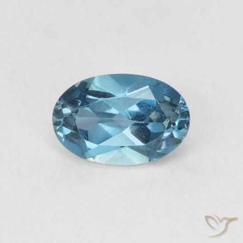 0.66ct Naturale Blu London Topazio, Ovale, VVS