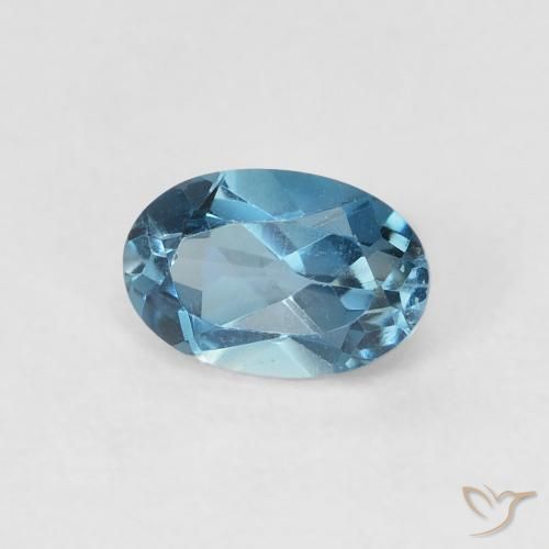 Topazio Blu London naturale da 0.66 ct, Ovale, VVS