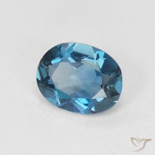 Topazio Blu London naturale da 0.73 ct, Ovale, VVS