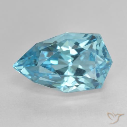 10.85ct Naturale Blu svizzero Topazio, Forma a pera, VVS