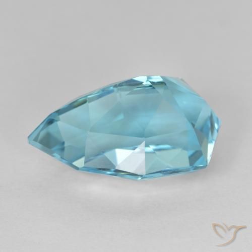 Topazio Blu svizzero naturale da 10.85 ct, Forma a pera, VVS