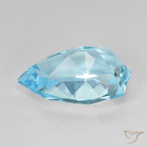 Topazio Blu svizzero naturale da 11.95 ct, Forma a pera, VVS