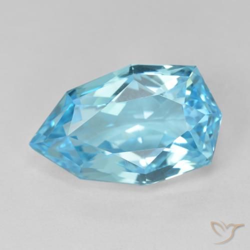 10.90ct Naturale Blu svizzero Topazio, Forma a pera, VVS