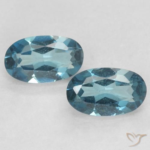 0.60ctw Naturale Blu London Topazio, Ovale, VVS-VS