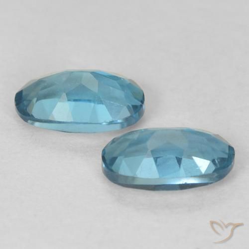 Gemme di Topazio Blu London naturale da 0.59 ct, Ovale, VVS-VS