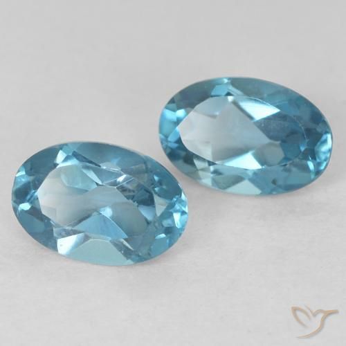 Gemme di Topazio Blu London naturale da 1.11 ct, Ovale, VS