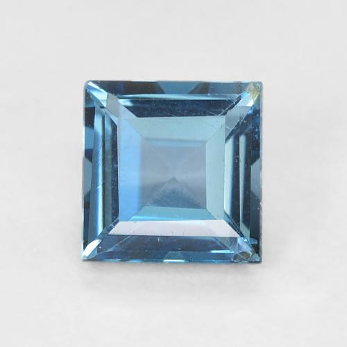 Topazio Blu London naturale da 0.81 ct, Quadrato, VVS-VS