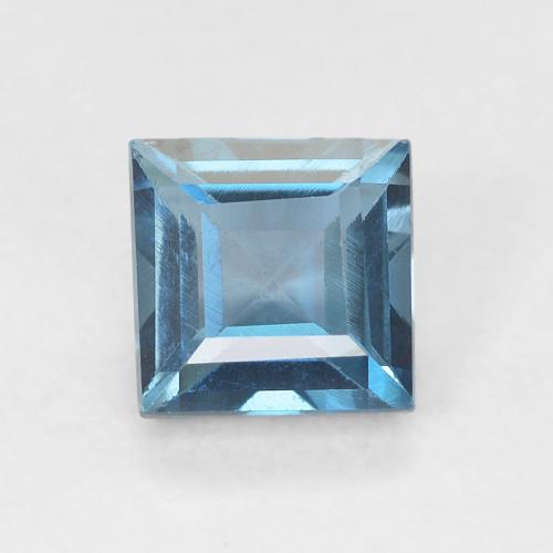0.82ct Naturale Blu London Topazio, Quadrato, VVS-VS