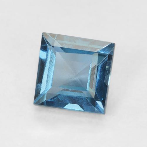 Topazio Blu London naturale da 0.82 ct, Quadrato, VVS-VS
