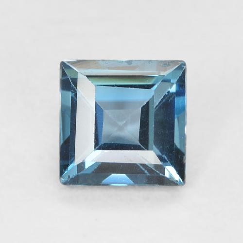 0.77ct Naturale Blu London Topazio, Quadrato, VVS-VS