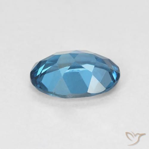 Topazio Blu London naturale da 0.80 ct, Ovale, VVS-VS