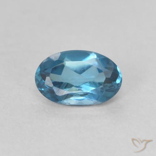Topazio Blu London naturale da 0.60 ct, Ovale, VVS-VS