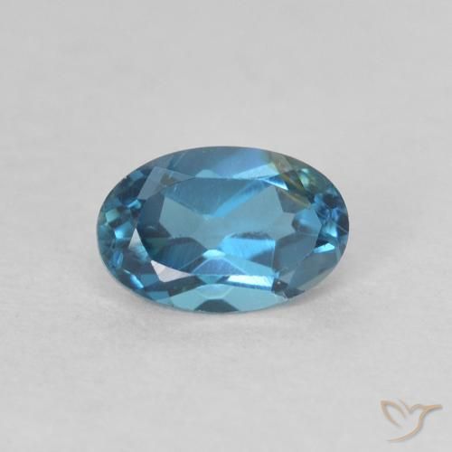 0.61ct Naturale Blu London Topazio, Ovale, VVS-VS