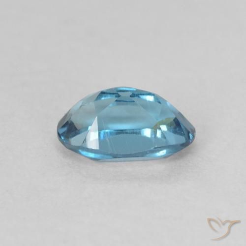 Topazio Blu London naturale da 0.61 ct, Taglio ovale, VVS-VS