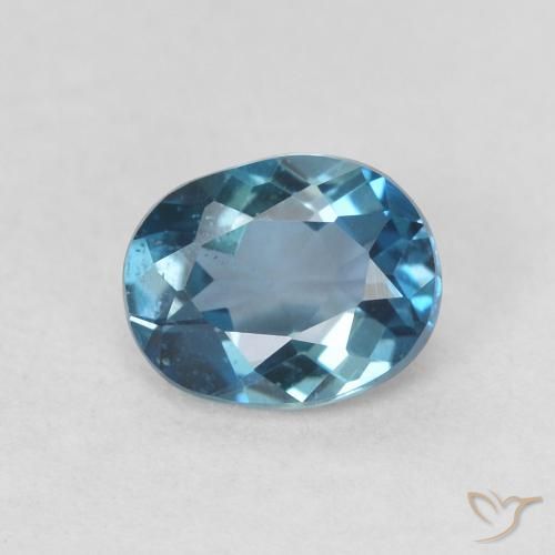 Topazio Blu London naturale da 0.81 ct, Ovale, VS