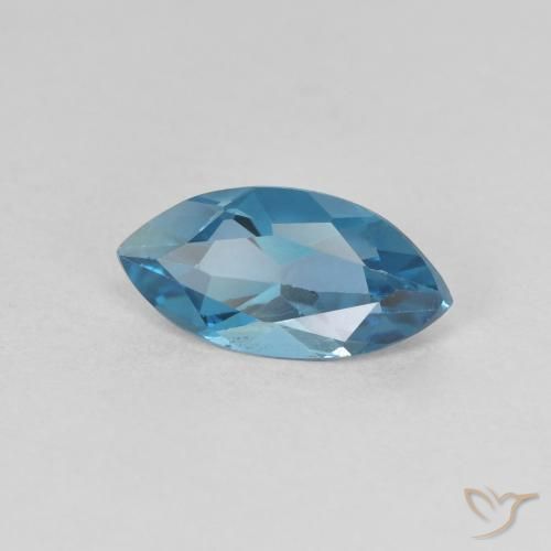 1.25ct Naturale Blu London Topazio, Taglio marquise, VS
