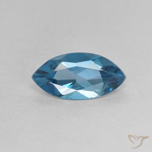 Topazio Blu London naturale da 1.25 ct, Taglio marquise, VS
