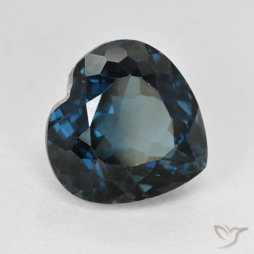 Topazio Blu London naturale da 7.59 ct, Cuore, VVS